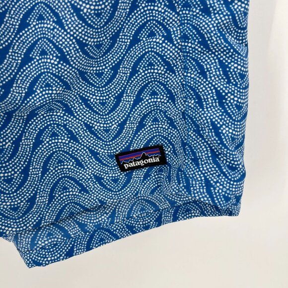 Patagonia Women's S Blue Dotted Wave Print Baggies Shorts Elastic Drawstring - Picture 11 of 12